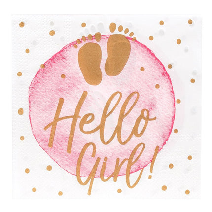 Servetten Hello Girl Papier 33cm van Boland koop je bij Partywinkel