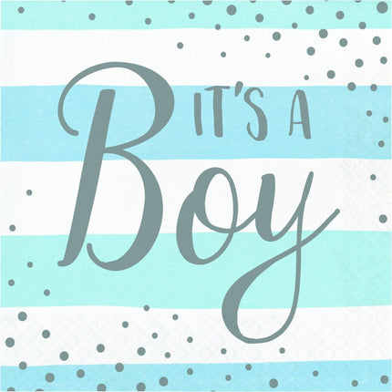 Servetten It'S A Boy 33cm 16st van Creative Converting koop je bij Partywinkel