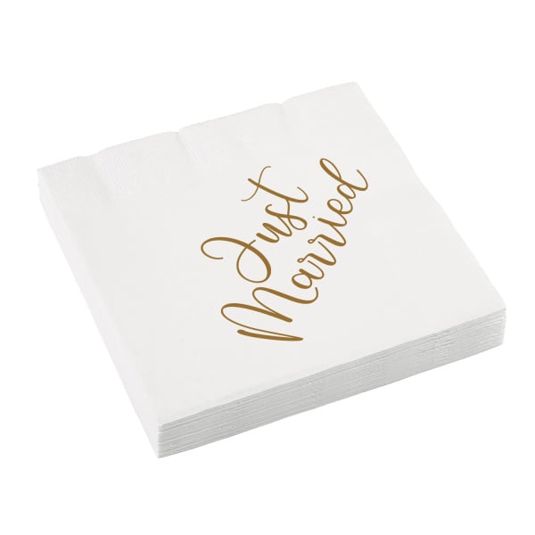 Servetten Just Married 33cm 16st van Riethmueller koop je bij Partywinkel