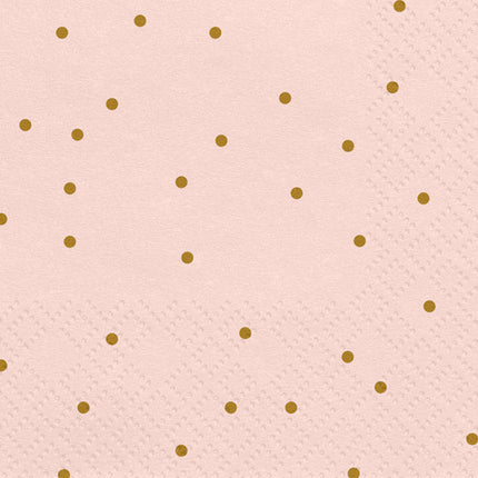 Servetten Stippen Roze 33cm 20st van Partydeco koop je bij Partywinkel