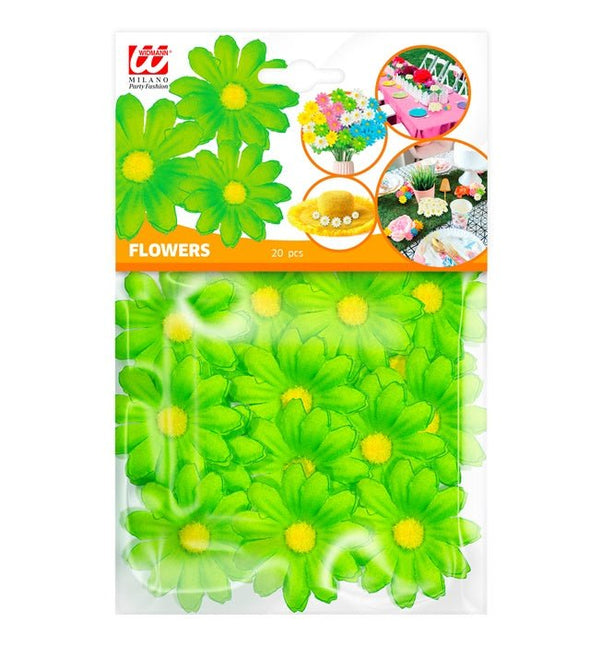Set Van 20 Decoratieve Groene Bloemen van Widmann koop je bij Partywinkel