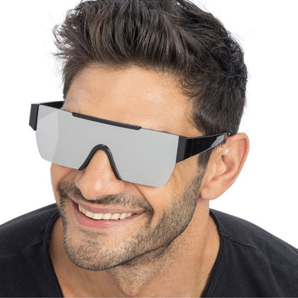 Srebrne okulary z efektem lustra - 15 cm x 15 cm x 5,2 cm