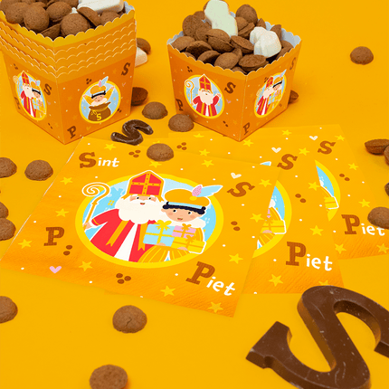 Sinterklaas Bakjes 8cm 6st - Partywinkel - 8716764244629