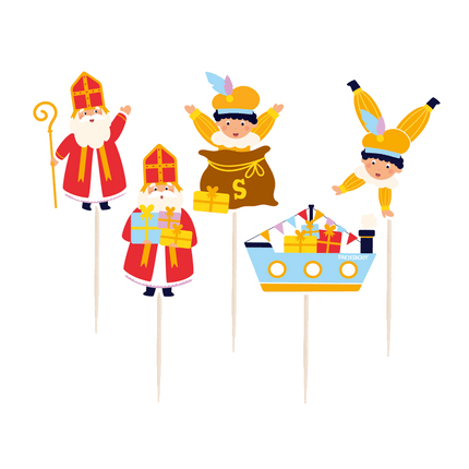 Sinterklaas Cocktailprikkers 6,5cm 16st - Partywinkel - 8716764244568