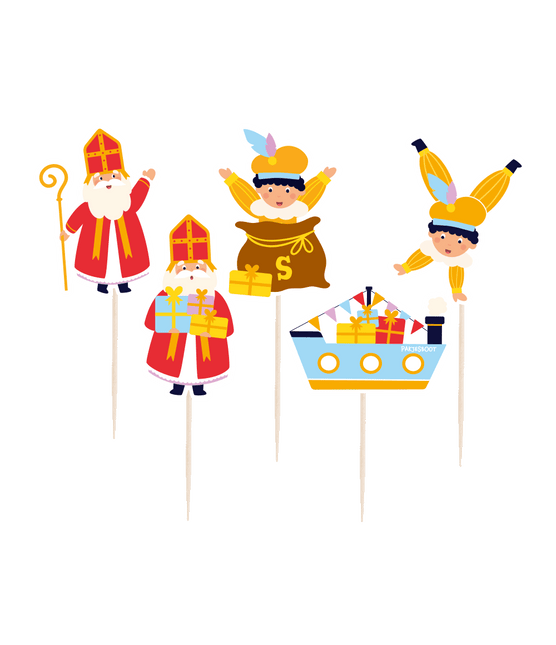 Sinterklaas Cocktailprikkers 6,5cm 16st - Partywinkel - 8716764244568