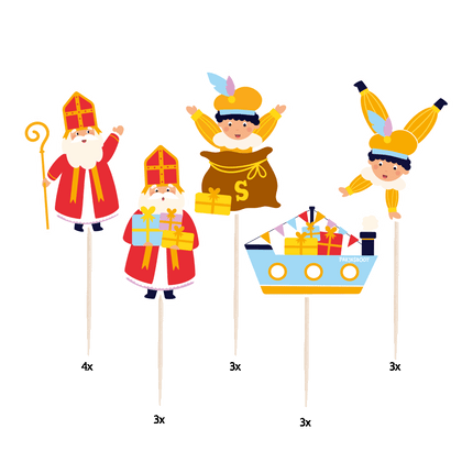 Sinterklaas Cocktailprikkers 6,5cm 16st - Partywinkel - 8716764244568