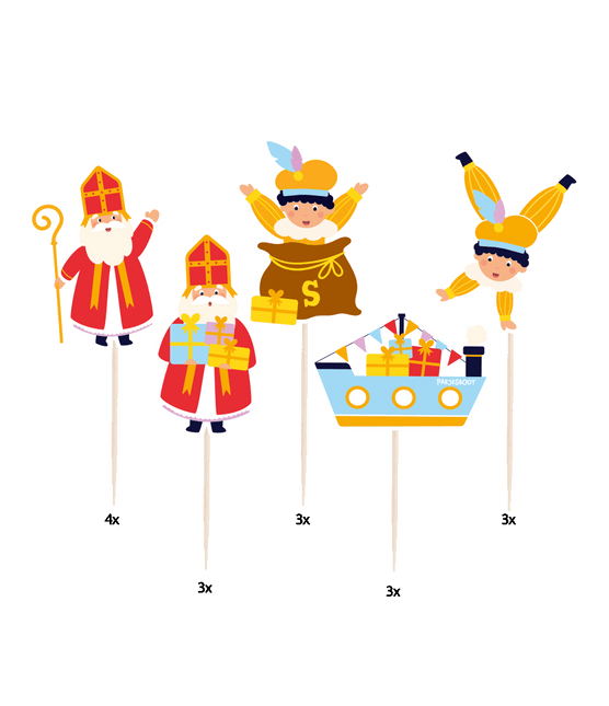 Sinterklaas Cocktailprikkers 6,5cm 16st - Partywinkel - 8716764244568
