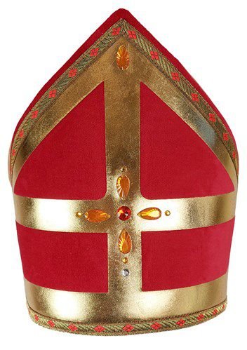 Sinterklaas Mijter Fluweel van Haza Witbaard koop je bij Partywinkel