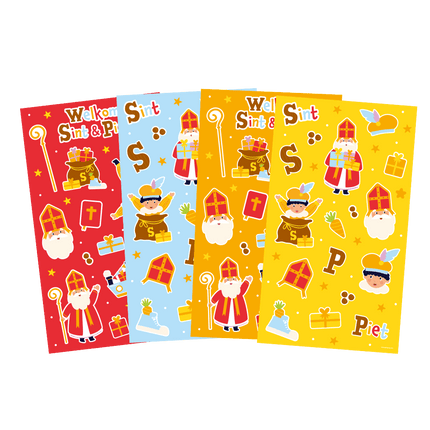 Sinterklaas Stickervellen 4st - Partywinkel - 8716764245220