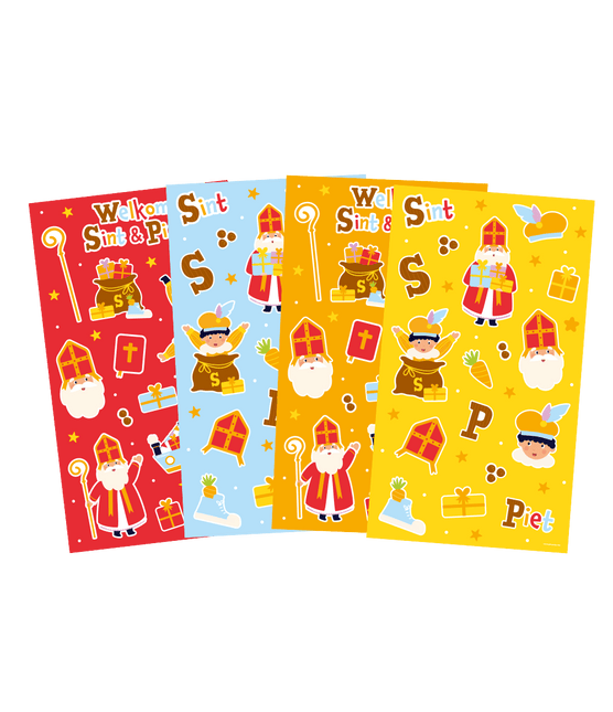 Sinterklaas Stickervellen 4st - Partywinkel - 8716764245220