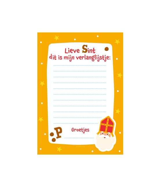 Sinterklaas Verlanglijstjes 16cm 6st - Partywinkel - 8716764245312
