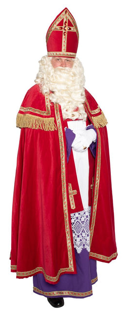 Sinterklaaspak Katoen Fluweel 4 delig van Haza Witbaard koop je bij Partywinkel