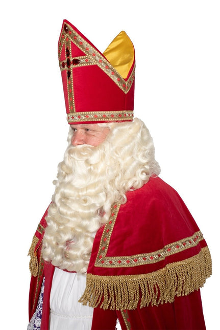 Sinterklaaspak Katoen Fluweel 4 delig van Haza Witbaard koop je bij Partywinkel
