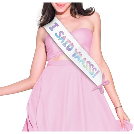 Sjerp - I said yes - She Said Yaasss - Wit - 1,5 m van Folat koop je bij Partywinkel