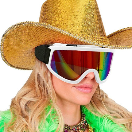 Ski Bril 80s Wit van Widmann koop je bij Partywinkel