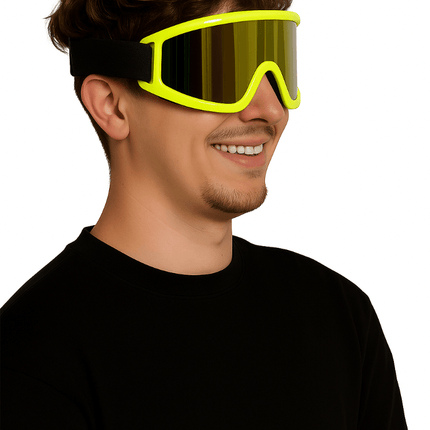 Skibril Neon Geel van Partychimp koop je bij Partywinkel