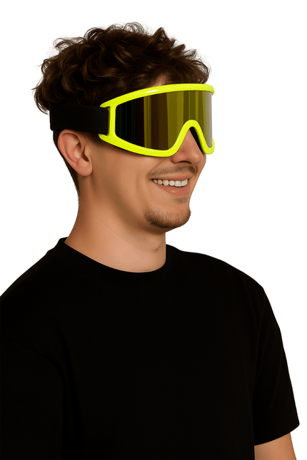 Skibril Neon Geel van Partychimp koop je bij Partywinkel