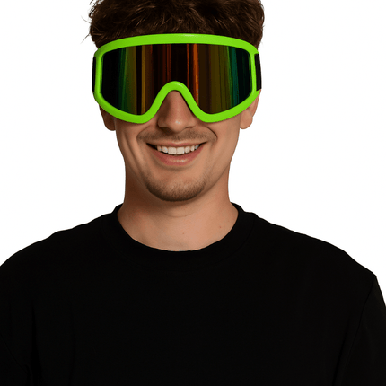 Skibril Neon Groen van Partychimp koop je bij Partywinkel