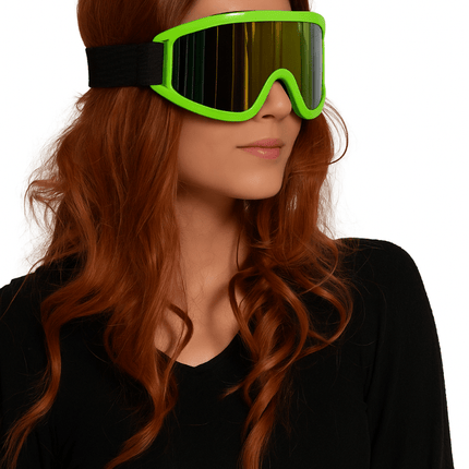 Skibril Neon Groen van Partychimp koop je bij Partywinkel