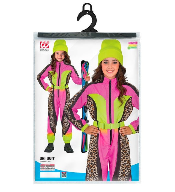 Skier/Snowboarder Luipaard Roze/Geel Meisje van Widmann koop je bij Partywinkel