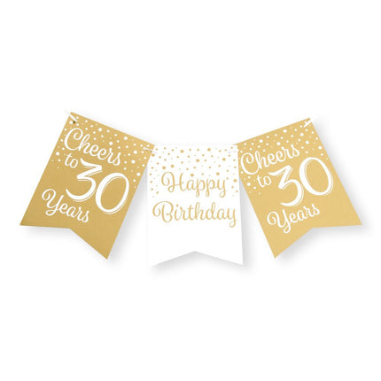 Slinger 30 Jaar Goud Wit 6m van Paper Dreams koop je bij Partywinkel