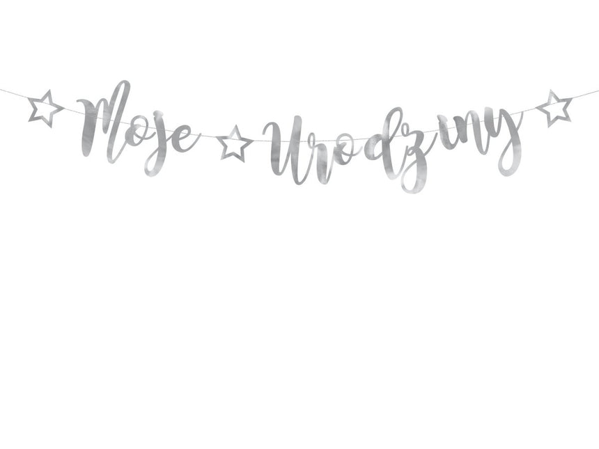 Slinger Moje Urodziny Zilver 90cm van Partydeco koop je bij Partywinkel