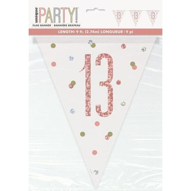 Slingers 13 Jaar Rose Goud 2,74m van Unique koop je bij Partywinkel