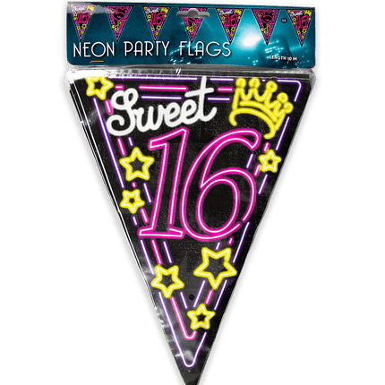Slingers 16 jaar Sweet 16 Neon 10m van Paper Dreams koop je bij Partywinkel