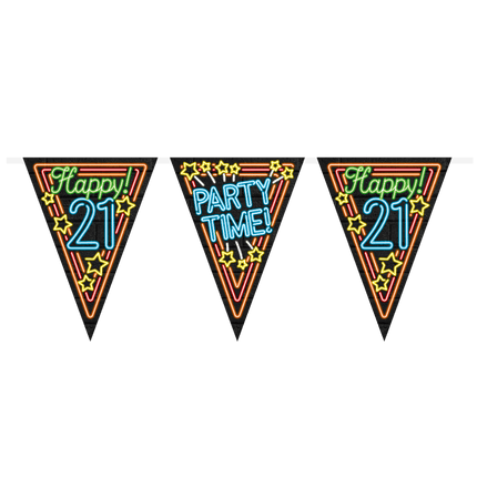 Slingers 21 Jaar Neon 10m van Paper Dreams koop je bij Partywinkel