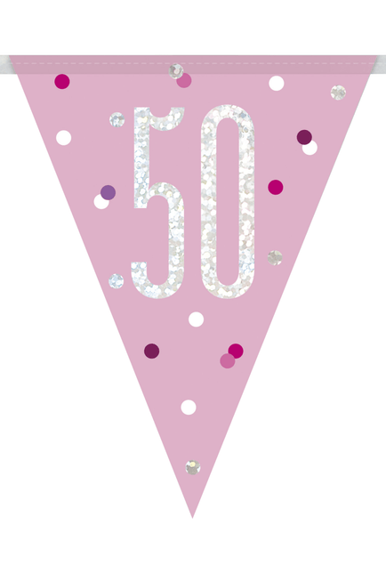 Slingers 50 Jaar Roze 2,74m van Unique koop je bij Partywinkel