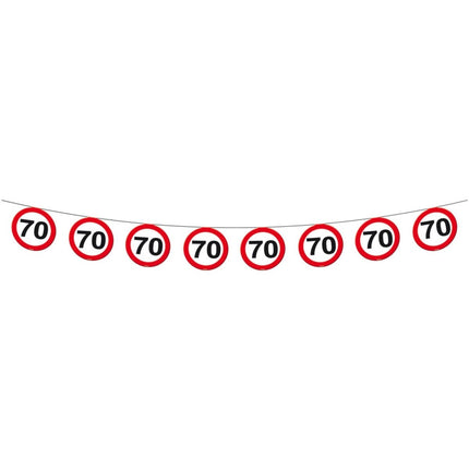 Slingers 70 Jaar Verkeersbord 12m - Partywinkel - 8714572051873