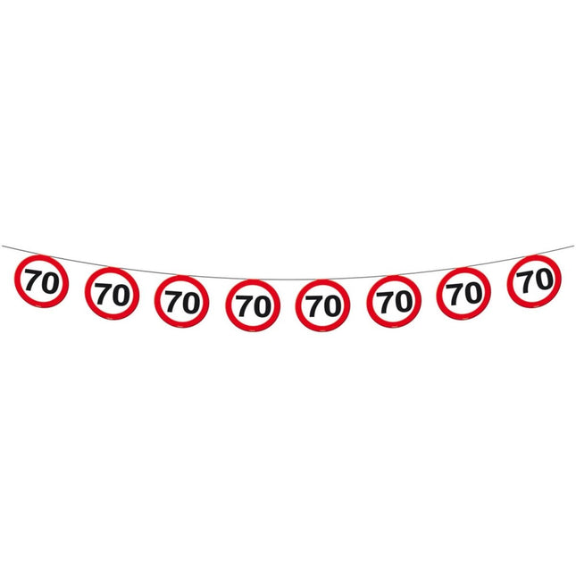 Slingers 70 Jaar Verkeersbord 12m - Partywinkel - 8714572051873