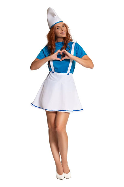 Smurfen Pak Blauw Wit Dames van Partychimp koop je bij Partywinkel
