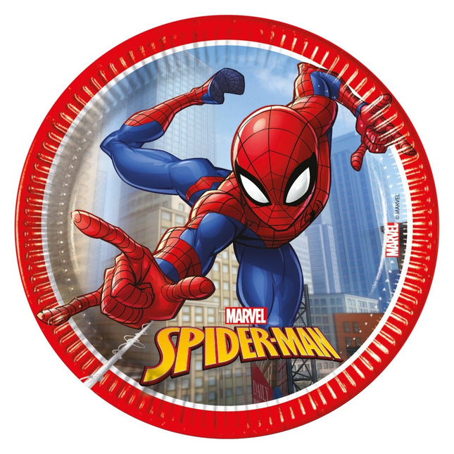 Spiderman Borden Rood 20cm 8st van Procos koop je bij Partywinkel