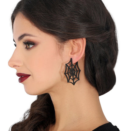 Spinnenweb Oorbellen 5cm van Fiestas Guirca koop je bij Partywinkel