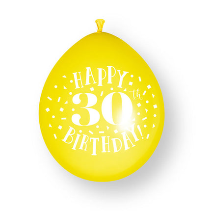 10 sztuk balonów lateksowych „Happy 30th Birthday”, 23 cm