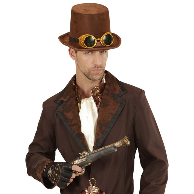 Steampunk Hoed Bruin van Widmann koop je bij Partywinkel