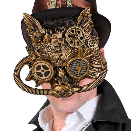 Steampunk Masker Goud Vos van Widmann koop je bij Partywinkel