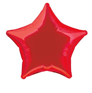 Ster Helium Ballon Rood Leeg 50cm van Unique koop je bij Partywinkel