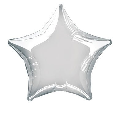 Ster Helium Ballon Zilver Leeg 50cm van Unique koop je bij Partywinkel