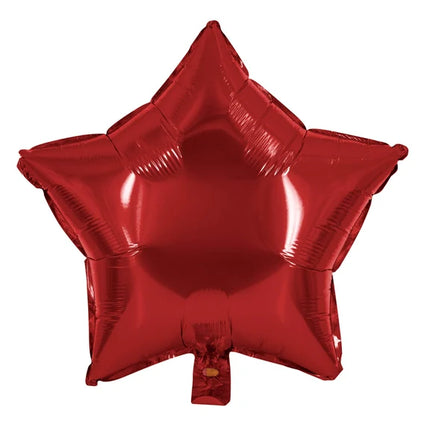 Balonik w kształcie gwiazdy z helem, czerwony, pusty, 45 cm
