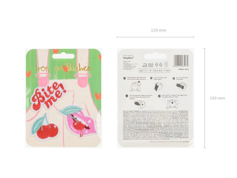 Stijk Embleem Bite Me 3st van Partydeco koop je bij Partywinkel