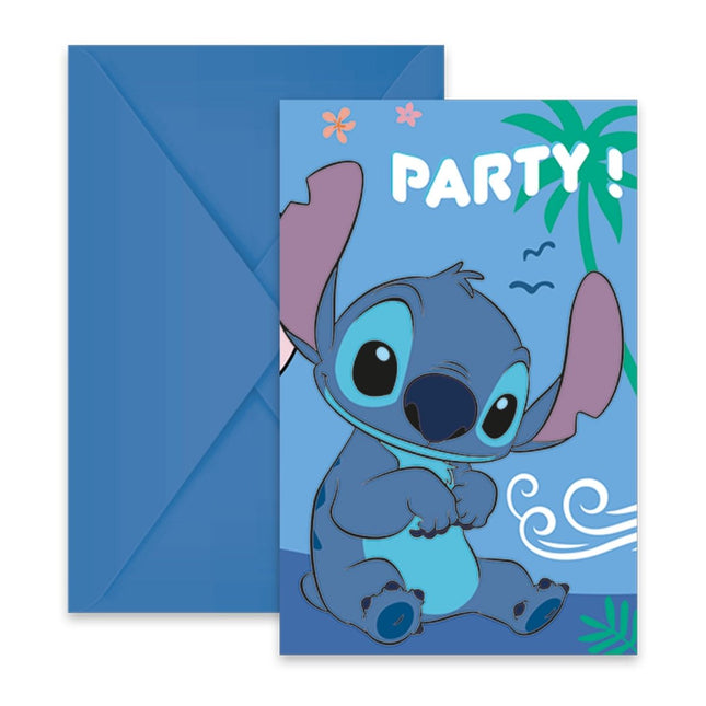 Stitch Uitnodigingen 6st - Partywinkel - 5201184969175