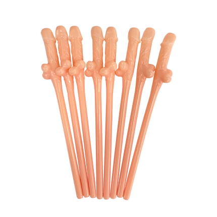 Słomki w kształcie penisa 19,5 cm, 8 szt