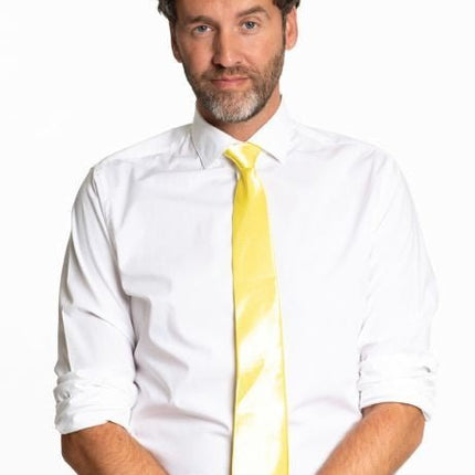 Stropdas Neon Geel 50cm van Partychimp koop je bij Partywinkel