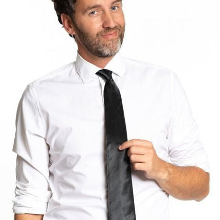 Stropdas Zwart 50cm van Partychimp koop je bij Partywinkel