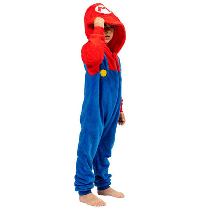 Super Mario Onesie Blauw Rood Kind van Riethmueller koop je bij Partywinkel