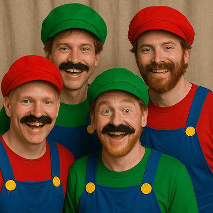 Super Mario Pak Groen Blauw Heren Luigi van PartyXclusive koop je bij Partywinkel