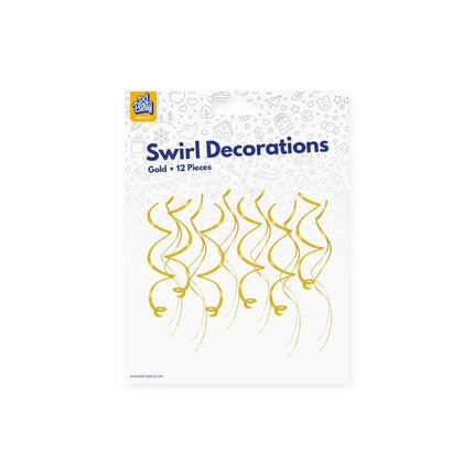 Złote wiszące dekoracje Swirls 12szt