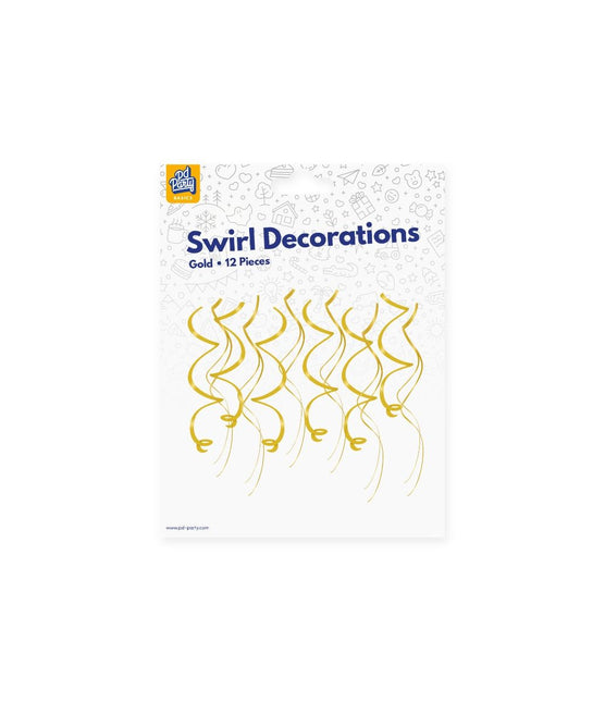 Złote wiszące dekoracje Swirls 12szt